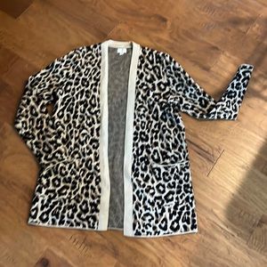J Crew Factory leopard cardigan with pockets. Covers butt :)